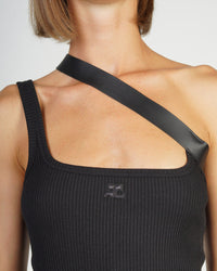 PRIX MARQUE : 120 / ROBE EN JERSEY A BRETELLE ASYMETRIQUE
