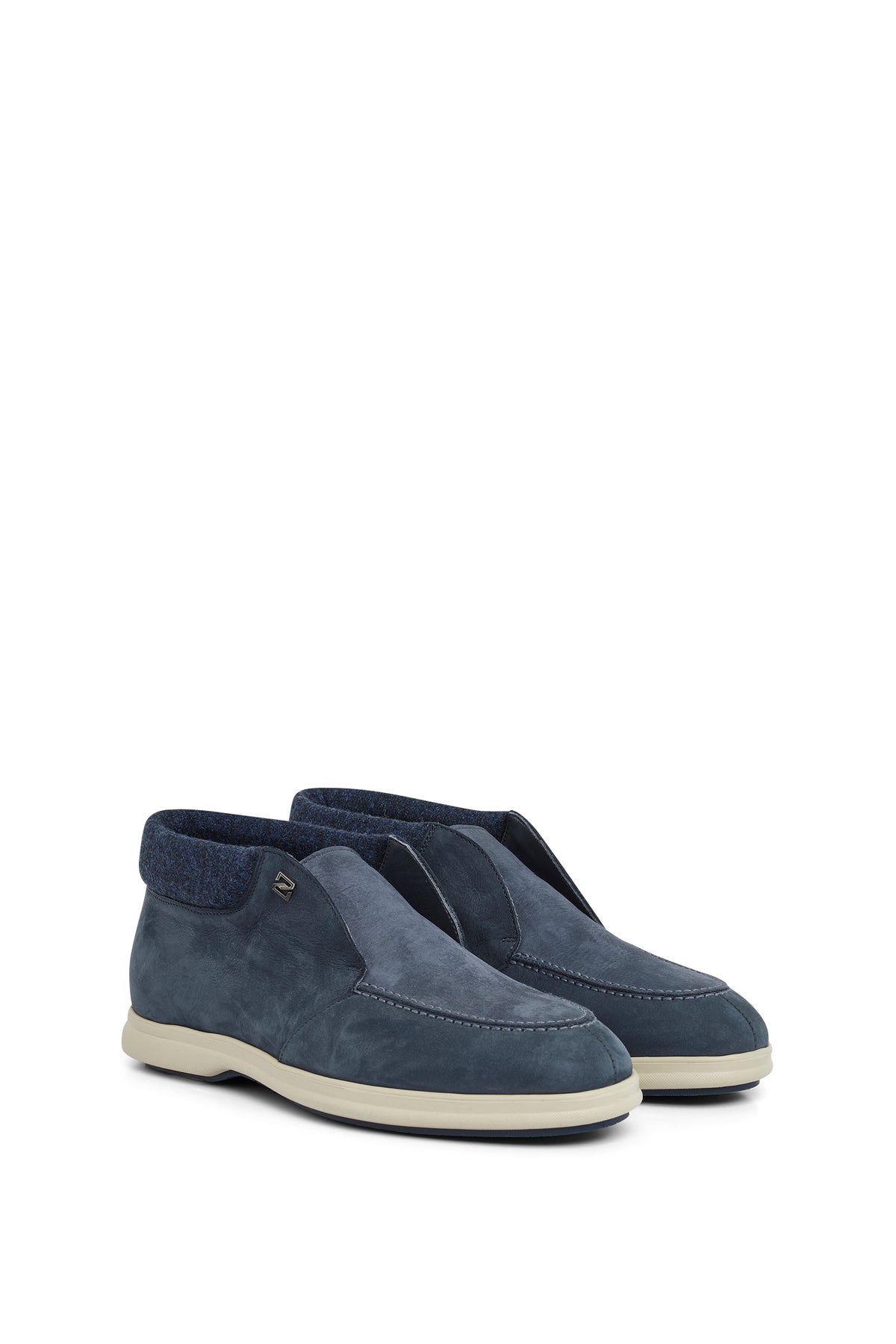 Mocassins hauts bi-matière en cuir - No color