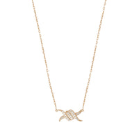 Collier Barbelé en Or jaune 18K serti de diamants - Jaune