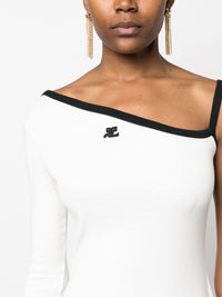 18pcs RELIQUAT 75€ / T-shirt asymétrique à une manche - Black & Heritage white