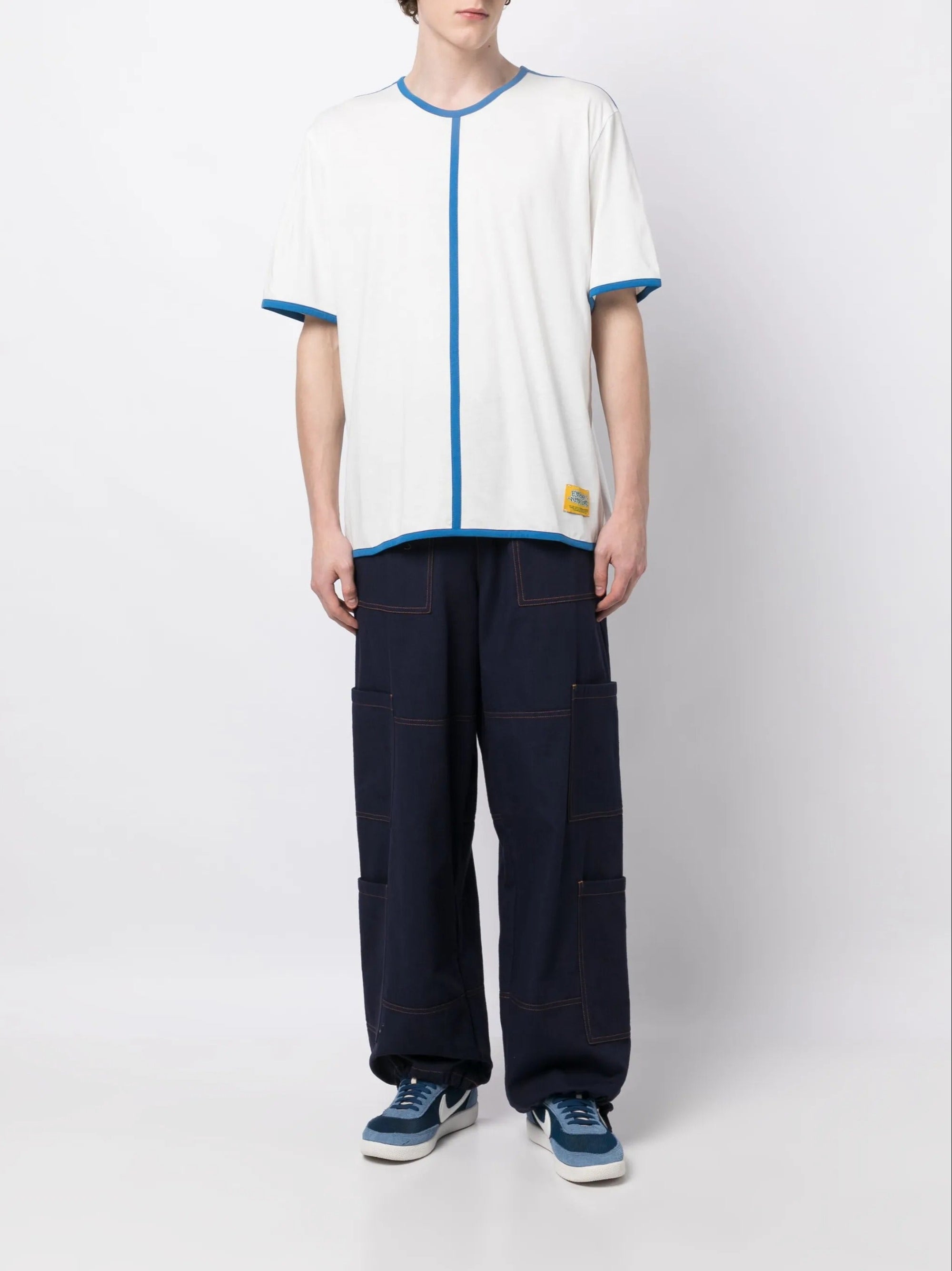 Classic contrast T-shirt - White & Dark Navy
