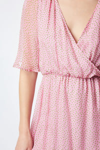 Robe longue Metro Muse en soie - Rose