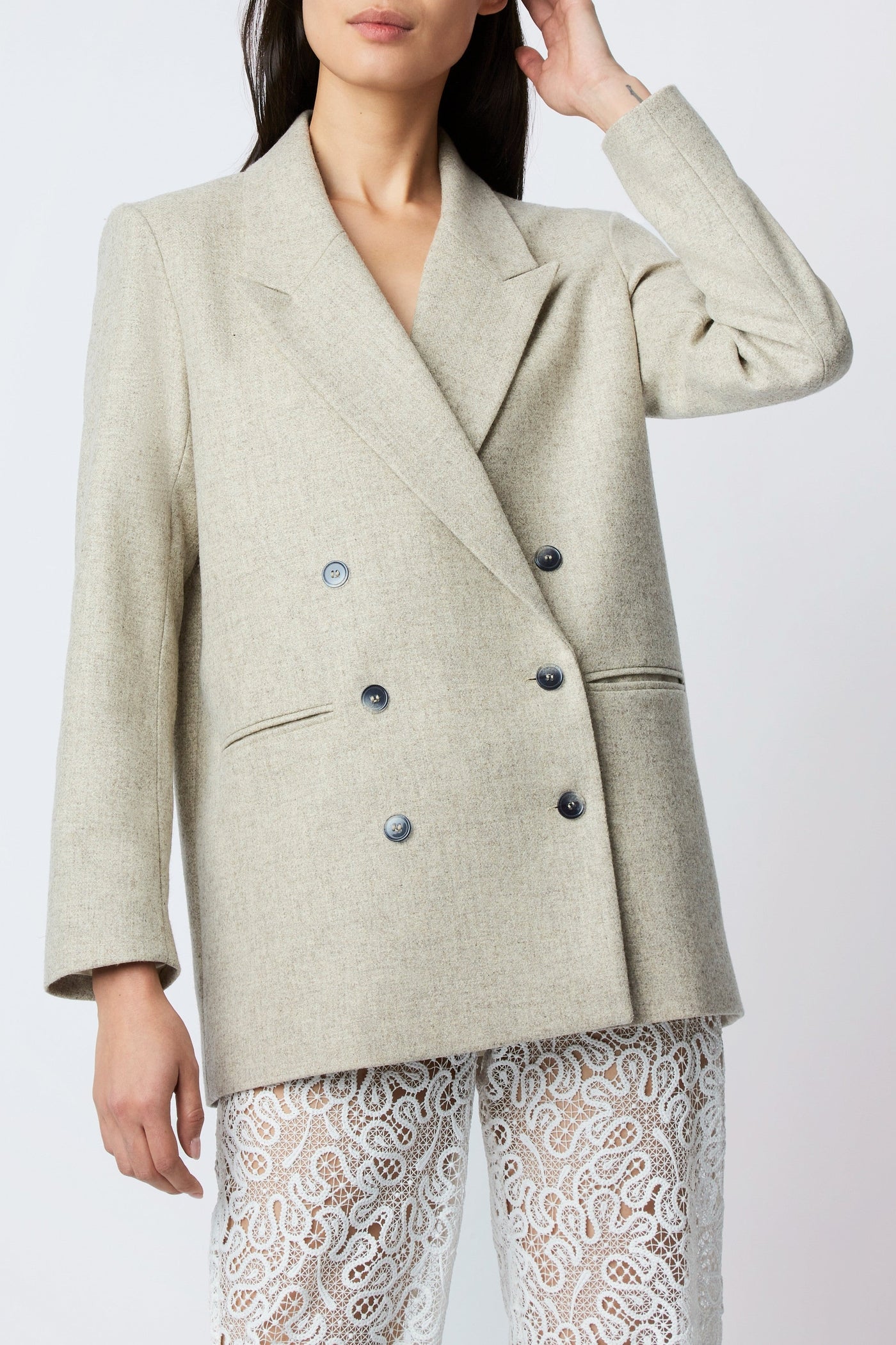 Kiss Travertine wool jacket - Ecru