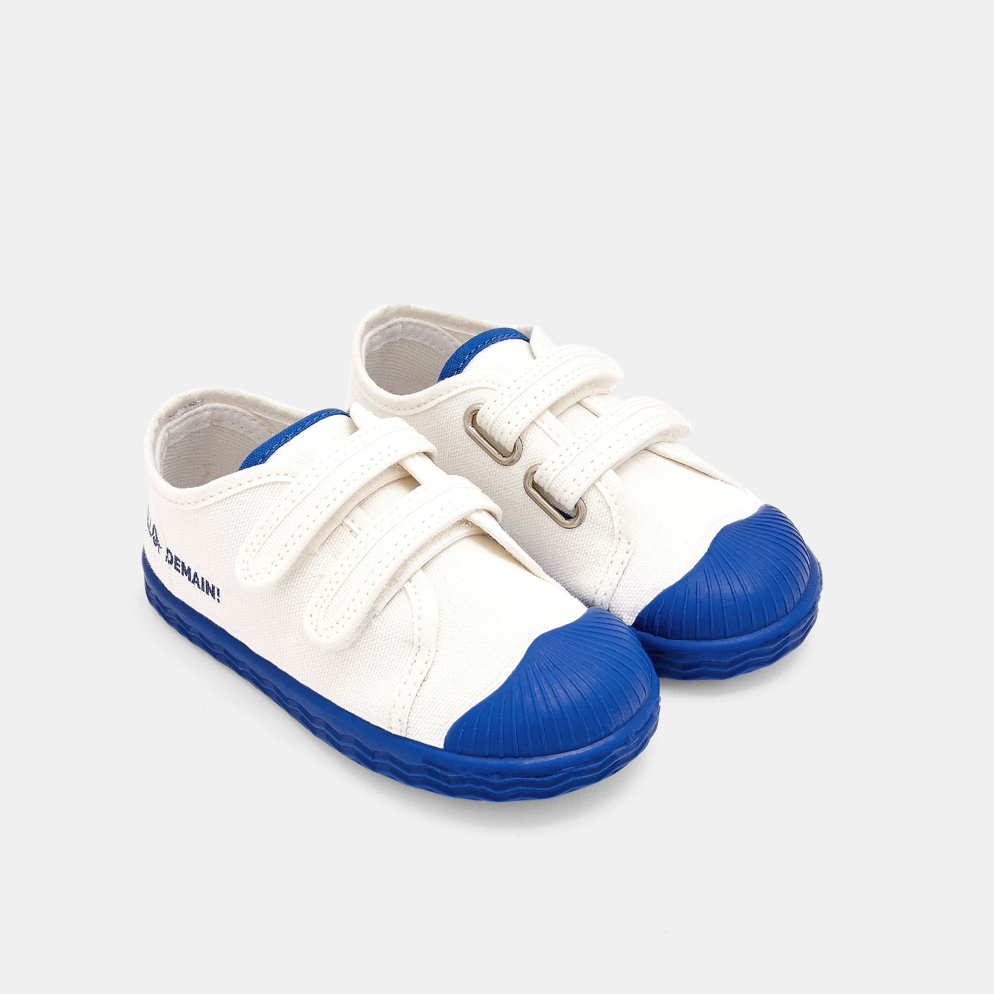 1 QTY / BLANC/BLEU CHAUSSURES TOILE DONALD