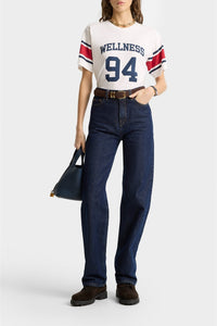 T-shirt Wellness 94 à rayures - White Ruby & Navy