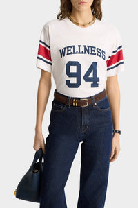 T-shirt Wellness 94 à rayures - White Ruby & Navy