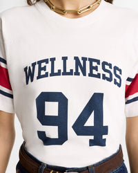 T-shirt Wellness 94 à rayures - White Ruby & Navy