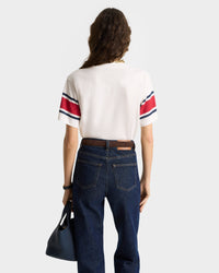 T-shirt Wellness 94 à rayures - White Ruby & Navy
