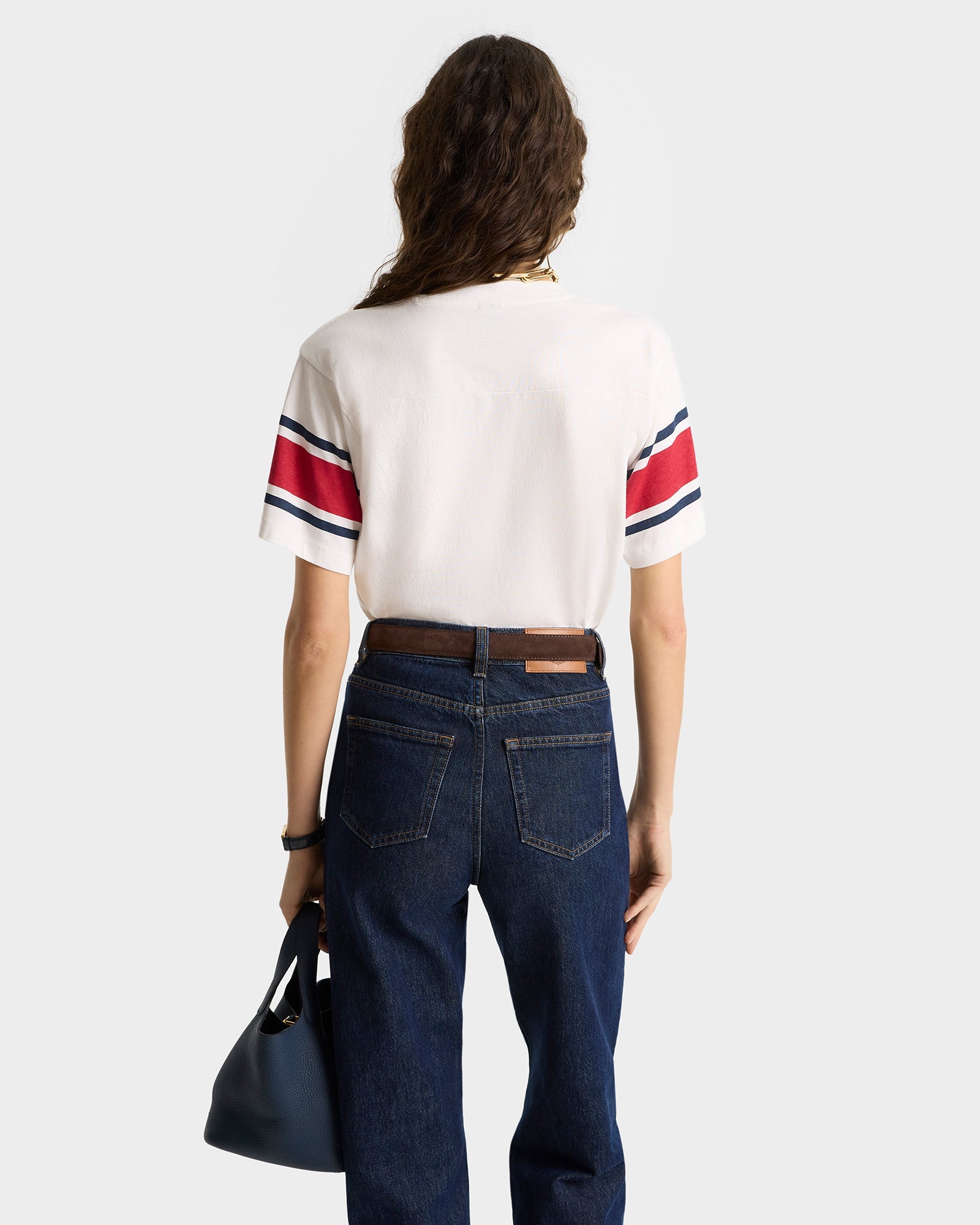 T-shirt Wellness 94 à rayures - White Ruby & Navy