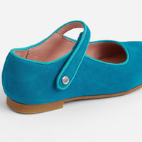 BLEU TURQUOISE DANELLE CUIR VELOURS