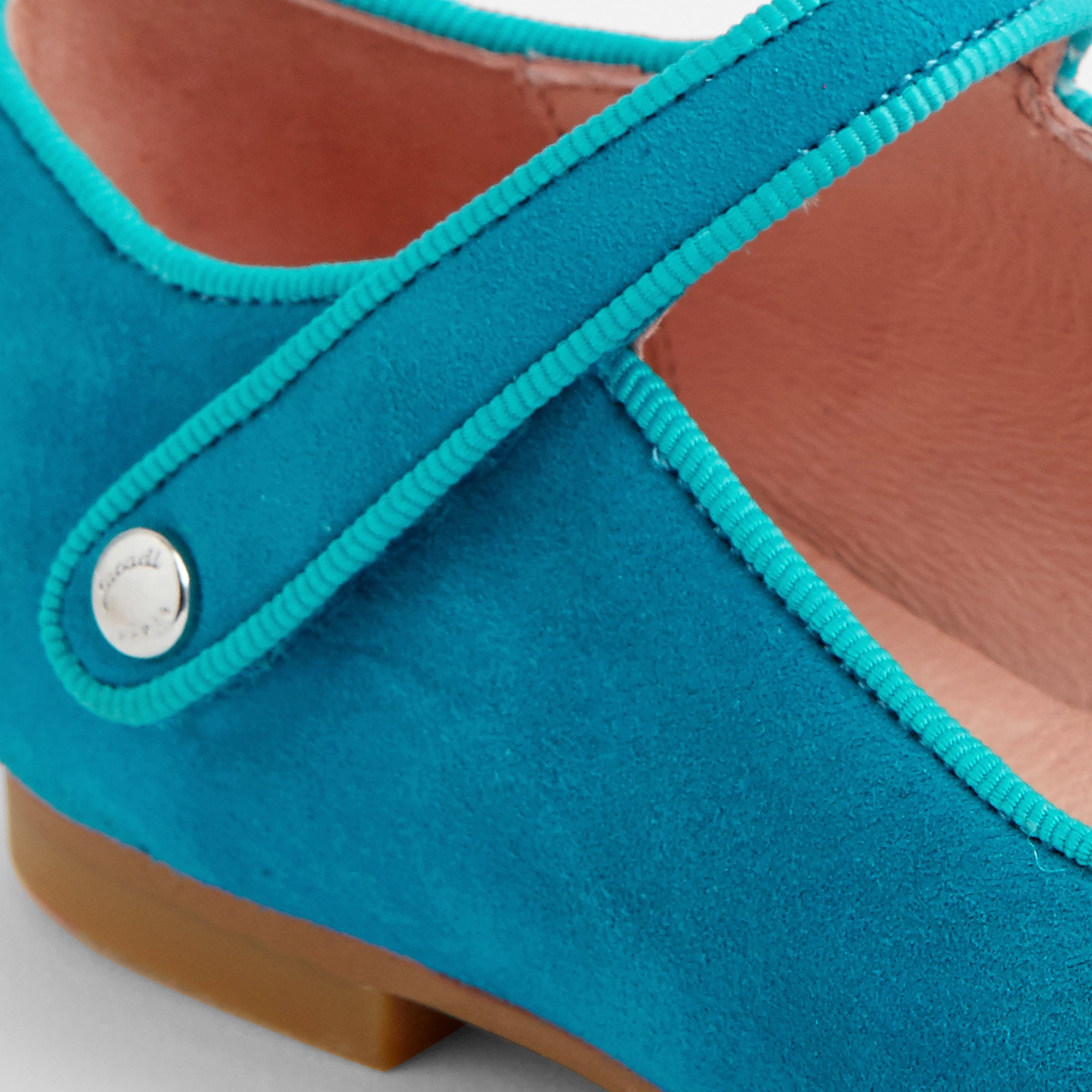 64 QTY / BLEU TURQUOISE CHAUSSURES CUIR DANELLE CUIR VELOURS