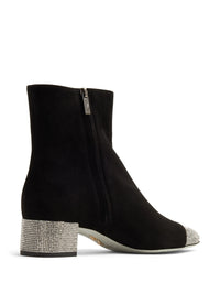 Bottines Bonne 40 à strass en daim - Nero & Jet Hematite