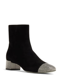 Bottines Bonne 40 à strass en daim - Nero & Jet Hematite