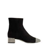 Bottines Bonne 40 à strass en daim - Nero & Jet Hematite