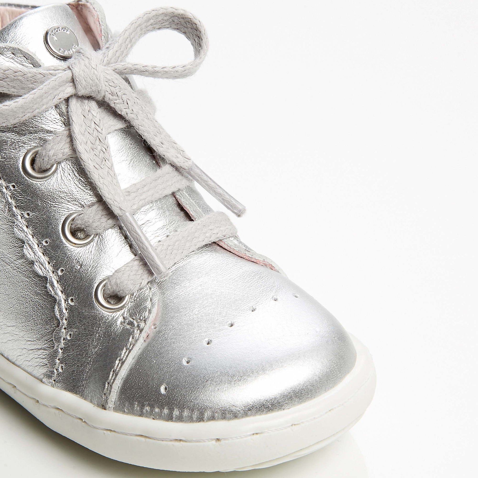 1 QTY / ARGENT CHAUSSURES CUIR BRIOCHE
