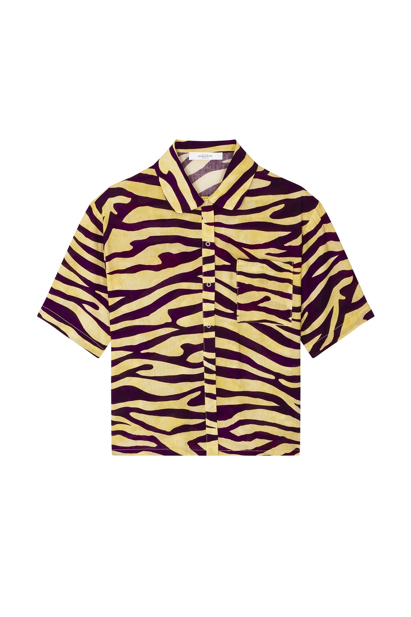 Zebra-effect Tony shirt in mixed linen - Soleil