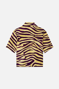 Zebra-effect Tony shirt in mixed linen - Soleil
