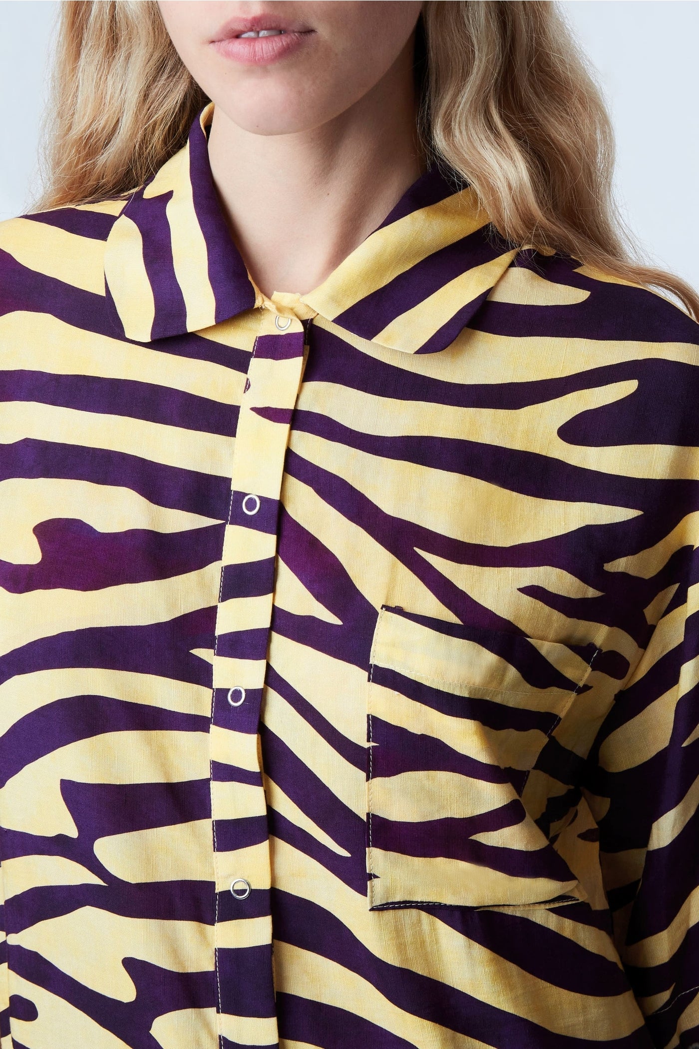 Zebra-effect Tony shirt in mixed linen - Soleil