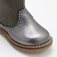 1 QTY / GRIS METAL CHAUSSURES CUIR LIONCETTE