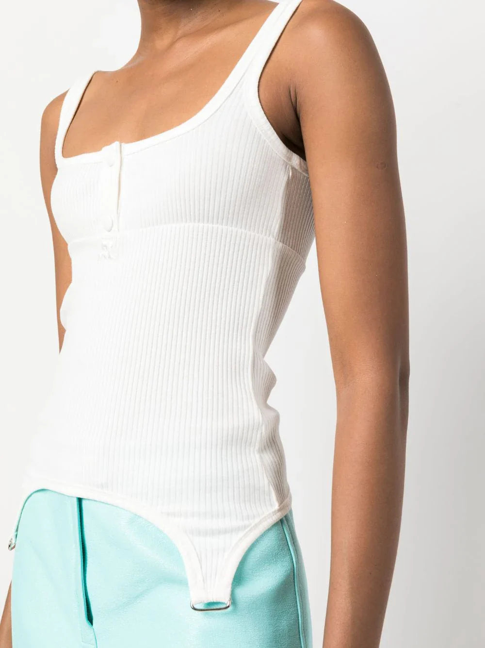 5pcs RELIQUAT 75€ / Débardeur en jersey côtelé à logo brodé - Heritage white