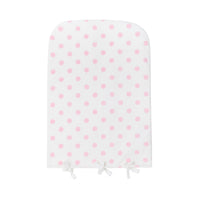281 QTY / BLANC/ROSE PUERICULTURE BAIN HOUSSE MAT A LANGER ESSENTIEL POIS