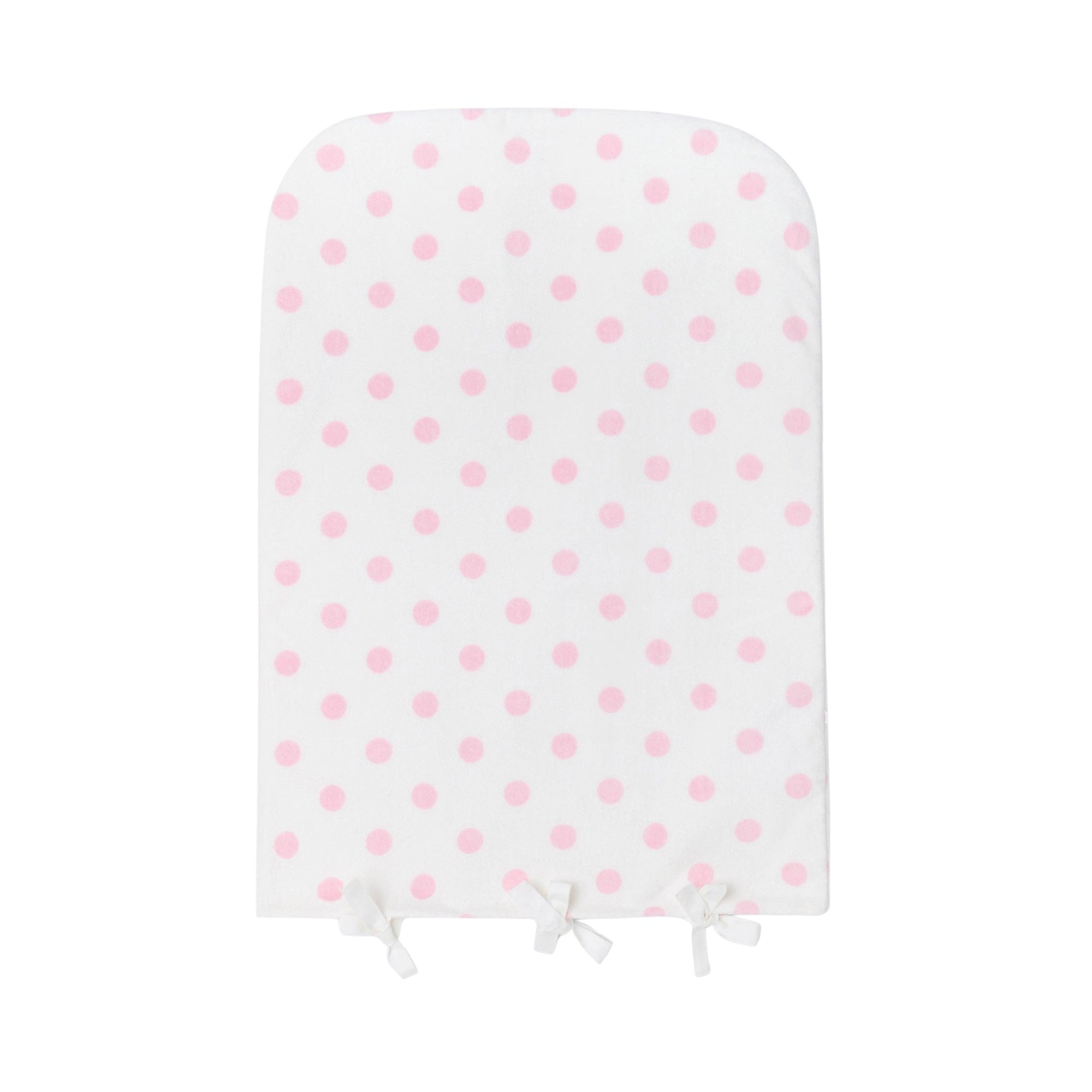 281 QTY / BLANC/ROSE PUERICULTURE BAIN HOUSSE MAT A LANGER ESSENTIEL POIS