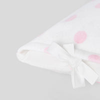 281 QTY / BLANC/ROSE PUERICULTURE BAIN HOUSSE MAT A LANGER ESSENTIEL POIS
