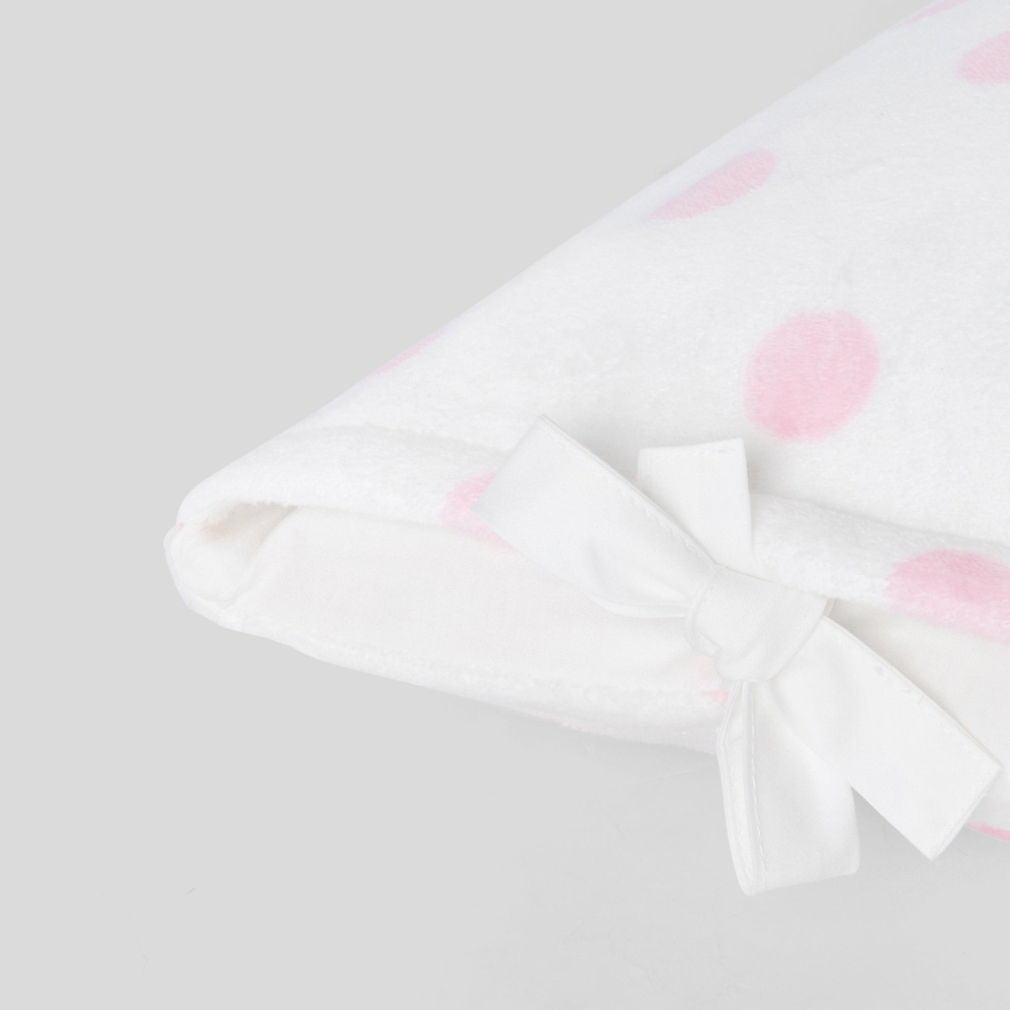 281 QTY / BLANC/ROSE PUERICULTURE BAIN HOUSSE MAT A LANGER ESSENTIEL POIS