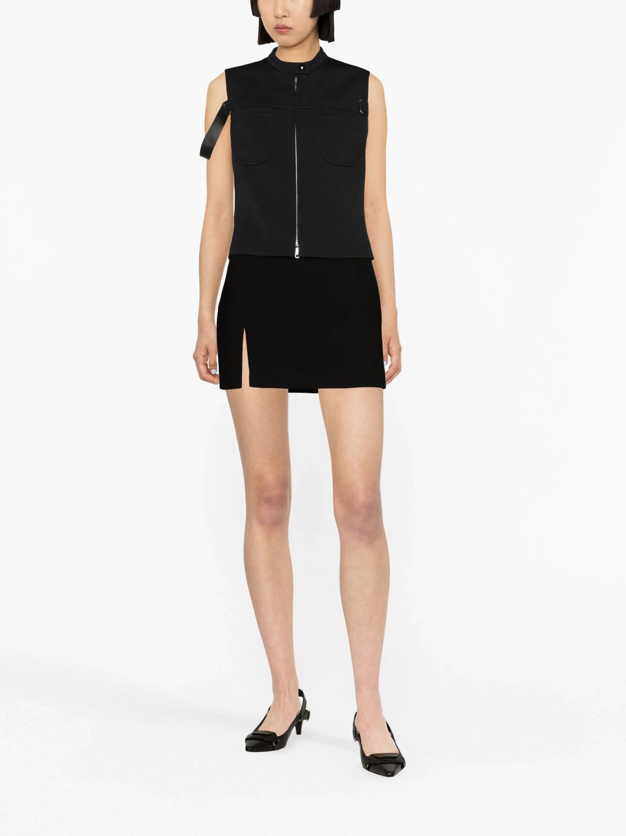 1pcs RELIQUAT 290€ / Blouson sans manches strap en sergé - Ink
