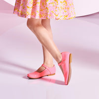 1 QTY / ROSE JACADI CHAUSSURES CUIR DANELLE VERNIS