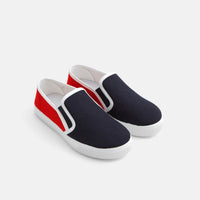 138 QTY / MARINE/ROUGE CHAUSSURES TOILE DEFI