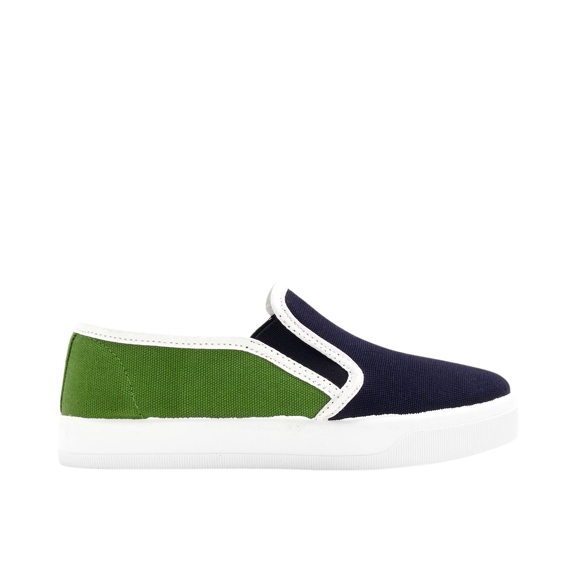 0 QTY / MARINE/VERT CHAUSSURES TOILE DEFI