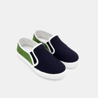 0 QTY / MARINE/VERT CHAUSSURES TOILE DEFI