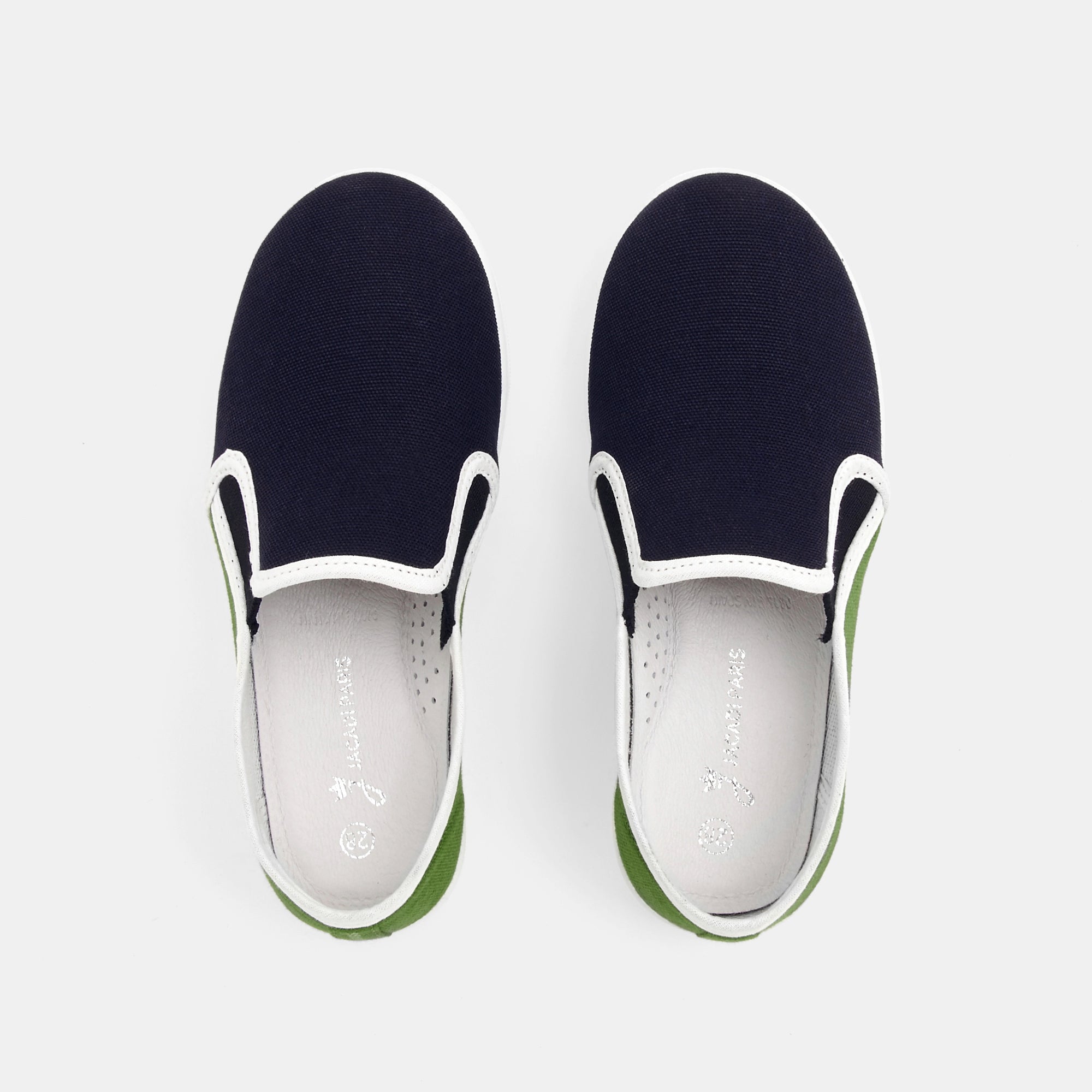 0 QTY / MARINE/VERT CHAUSSURES TOILE DEFI