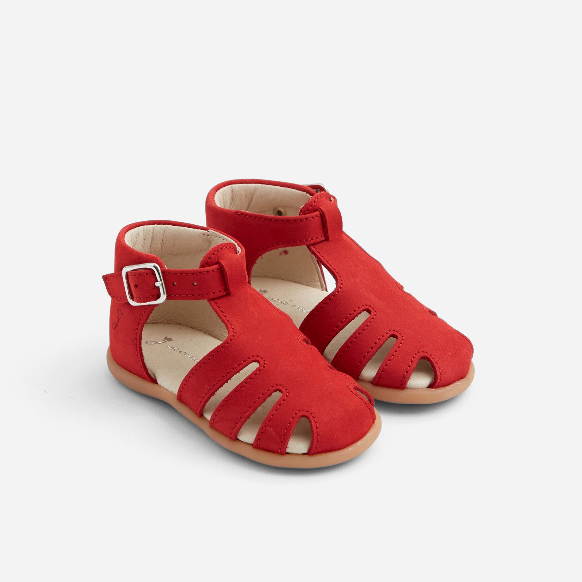 0 QTY / ROUGE VIF CHAUSSURES CUIR MOUETTE