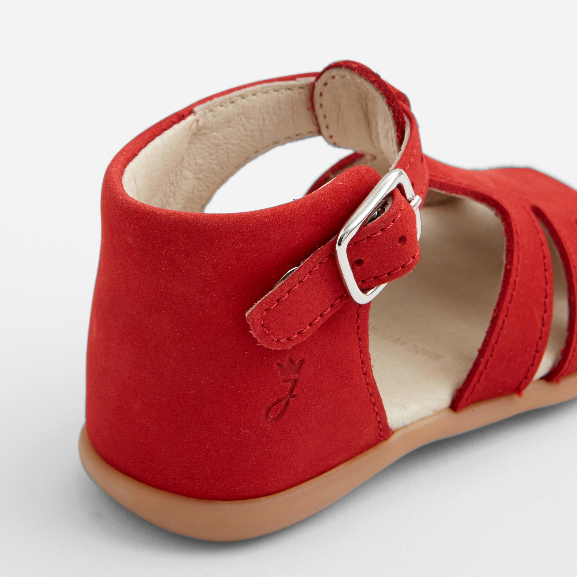 0 QTY / ROUGE VIF CHAUSSURES CUIR MOUETTE