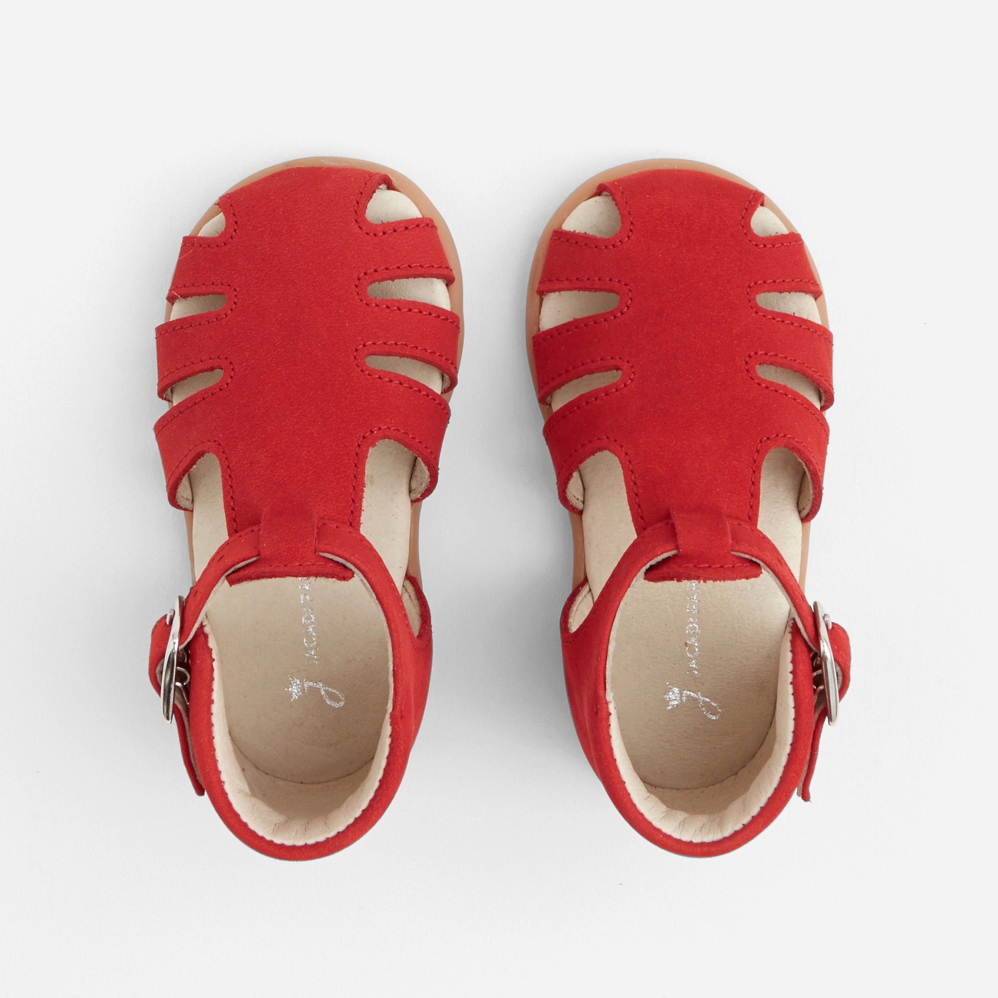 0 QTY / ROUGE VIF CHAUSSURES CUIR MOUETTE