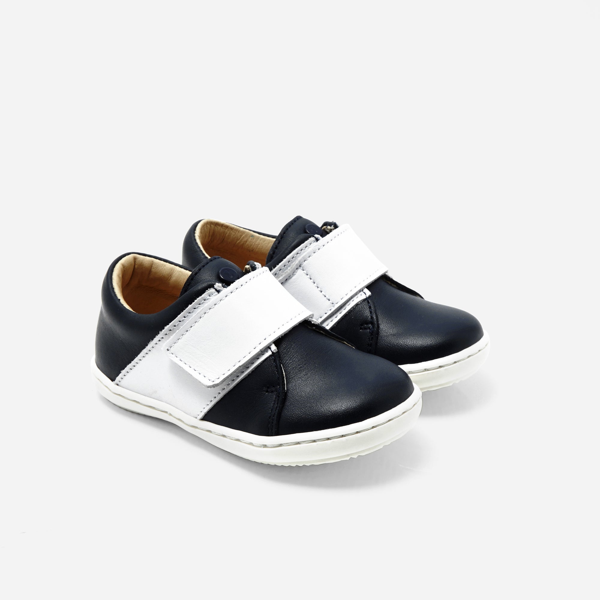 20 QTY / MARINE/BLANC CHAUSSURES CUIR MARIN