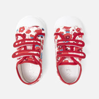 1 QTY / ROUGE/MULTICO CHAUSSURES TOILE DONALDETTE