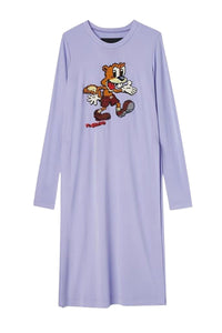 Long beaded knitted dress - Lavender