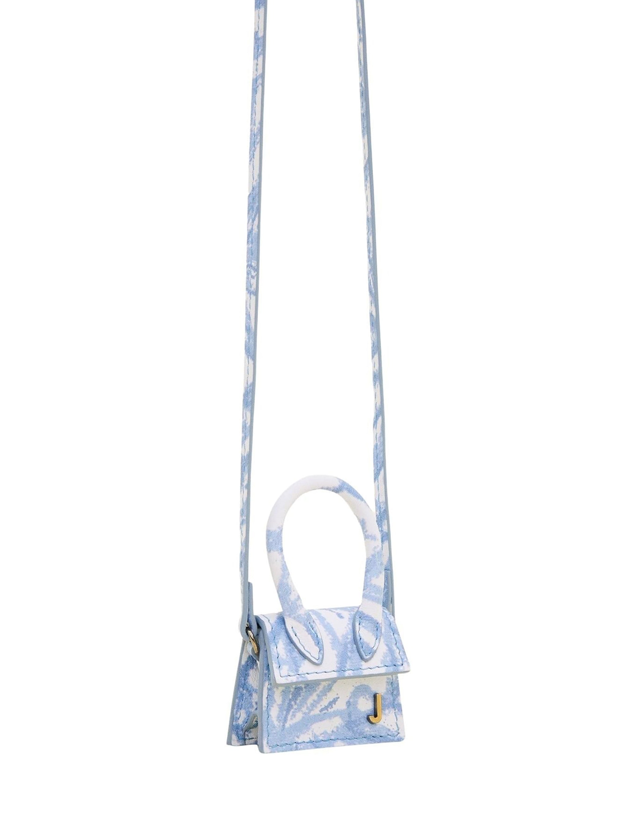 Sac Petit Chiquito en cuir - Print Blue Flowers