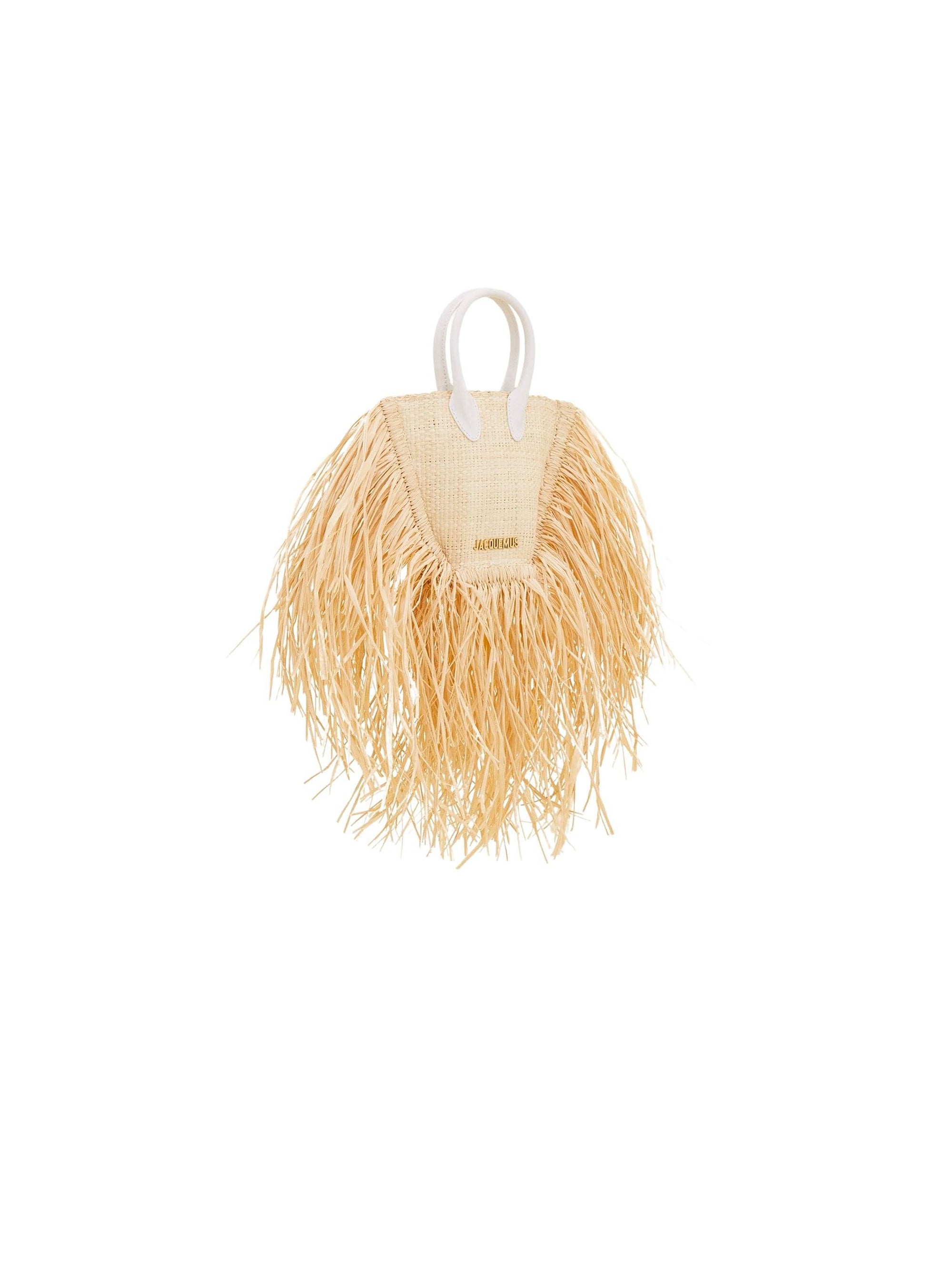 Sac Petit Baci en raphia - Off-White