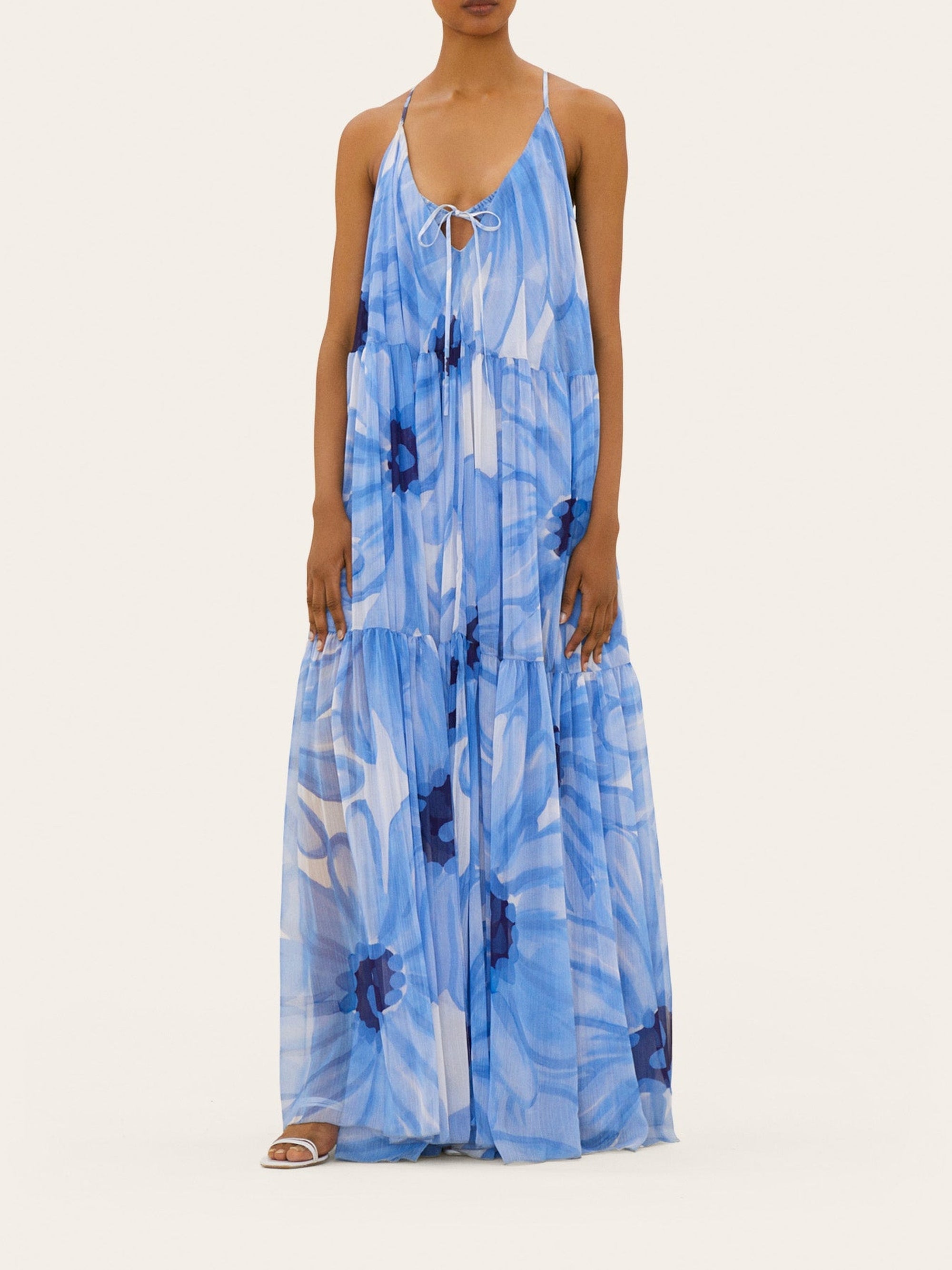 PRINT BLUE FLOWERS LA ROBE MISTRAL
