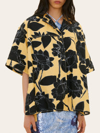 PRINT BLACK FLOWERS LA CHEMISE VALLENA