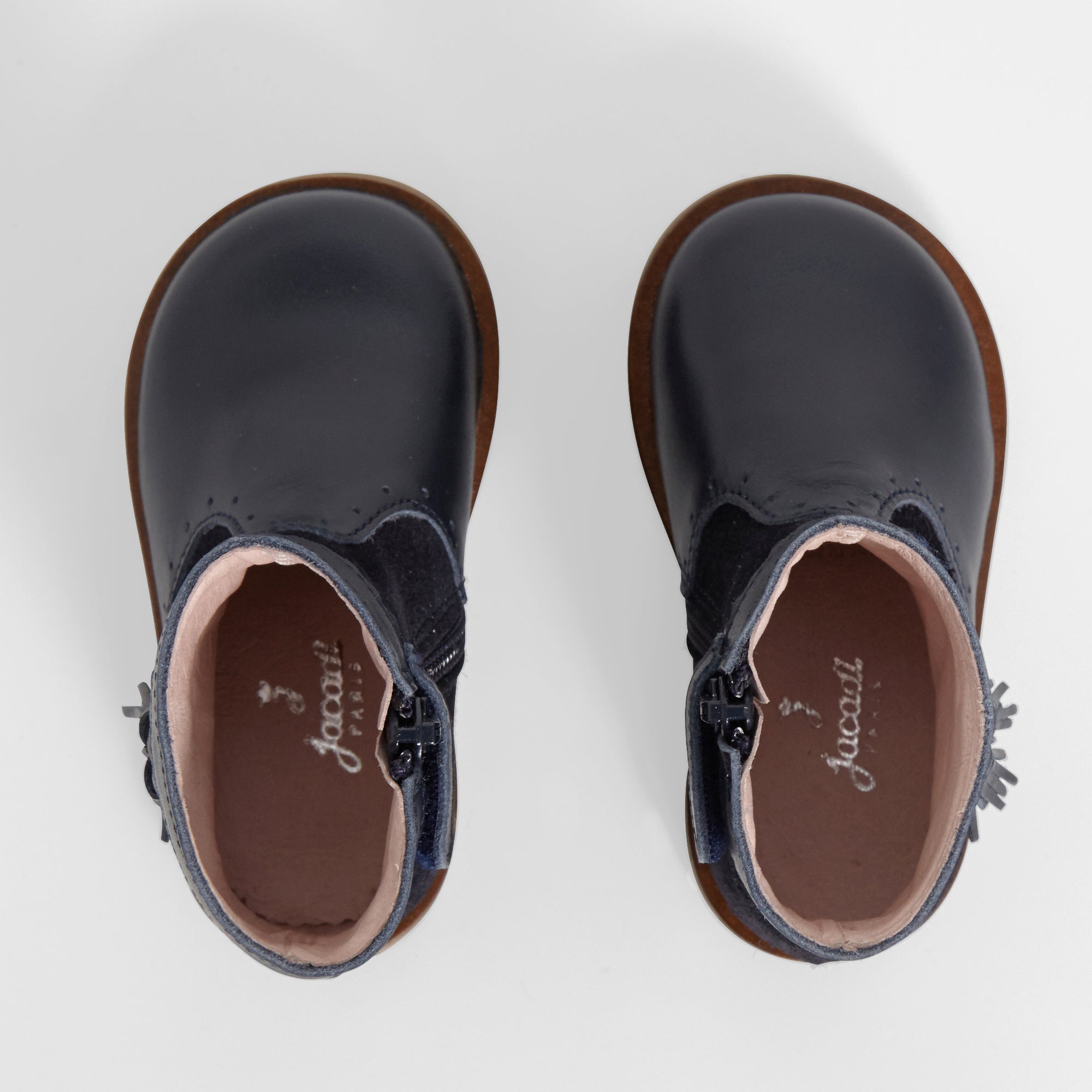 2 QTY / MARINE JACADI CHAUSSURES CUIR EVEIL