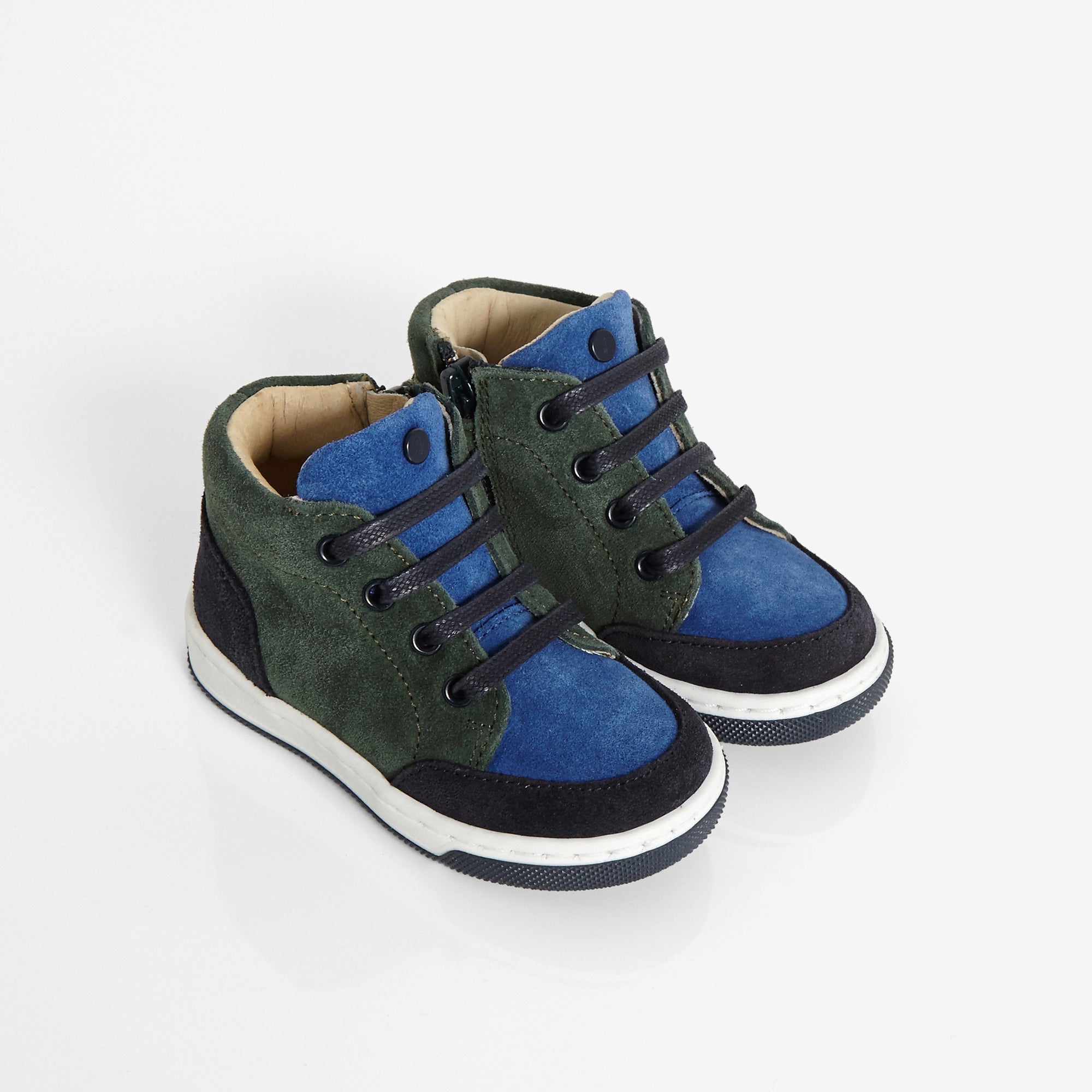 2 QTY / BLEU/VERT CHAUSSURES CUIR EUGENE BIS