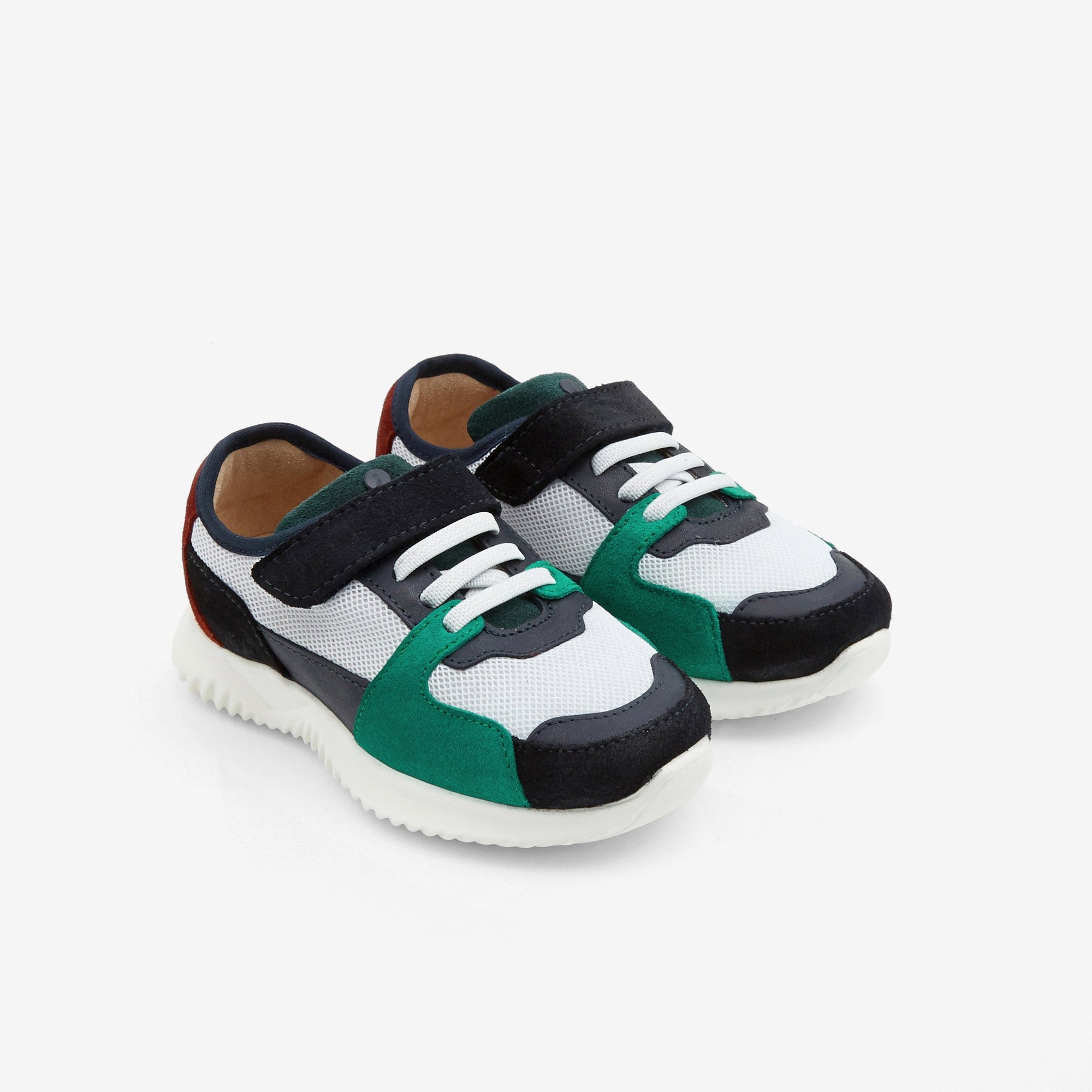 Leather Eclair trainers - White & Green