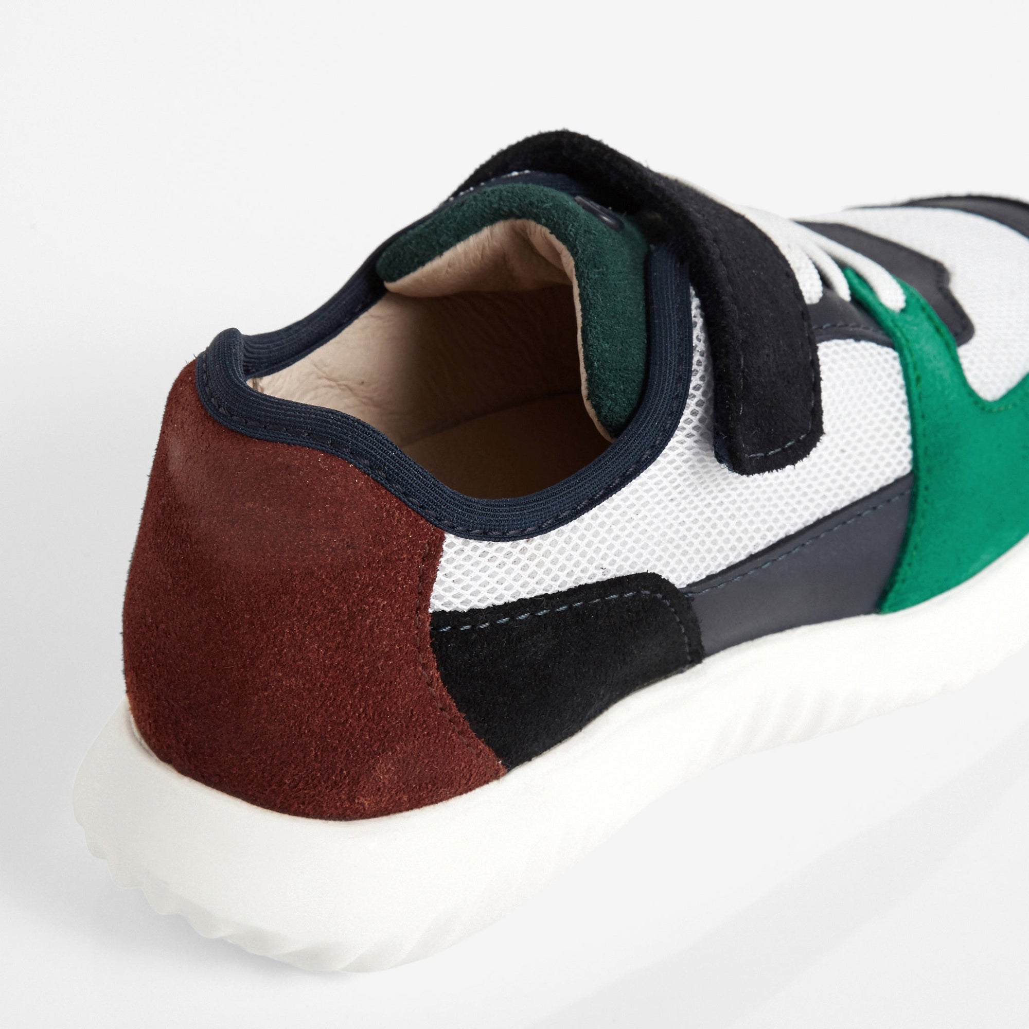 Leather Eclair trainers - White & Green