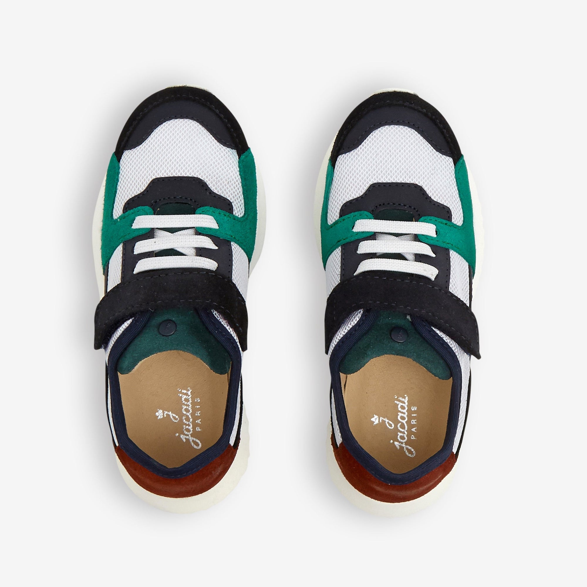 Leather Eclair trainers - White & Green
