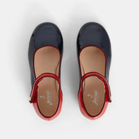 3 QTY / MARINE/ROUGE CHAUSSURES CUIR DANELLE VERNIS